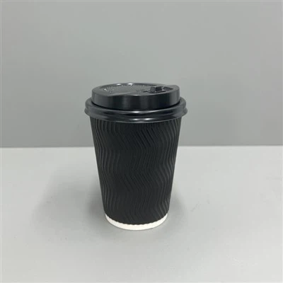 Pahare de hârtie Ripple de 12 oz pentru băuturi calde