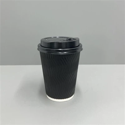 Pahare de hârtie Ripple de 12 oz pentru băuturi calde